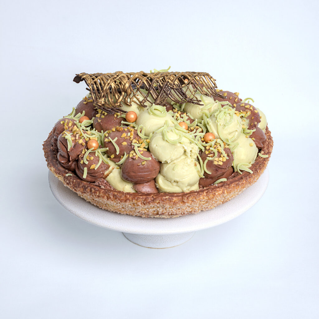kerst ijstaart chocolade pistache