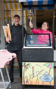 geheel mobiele 3-baks ijsvitrine